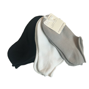 Lemon Woman’s Low Cut Socks - 3 Pairs Gray, Black and White